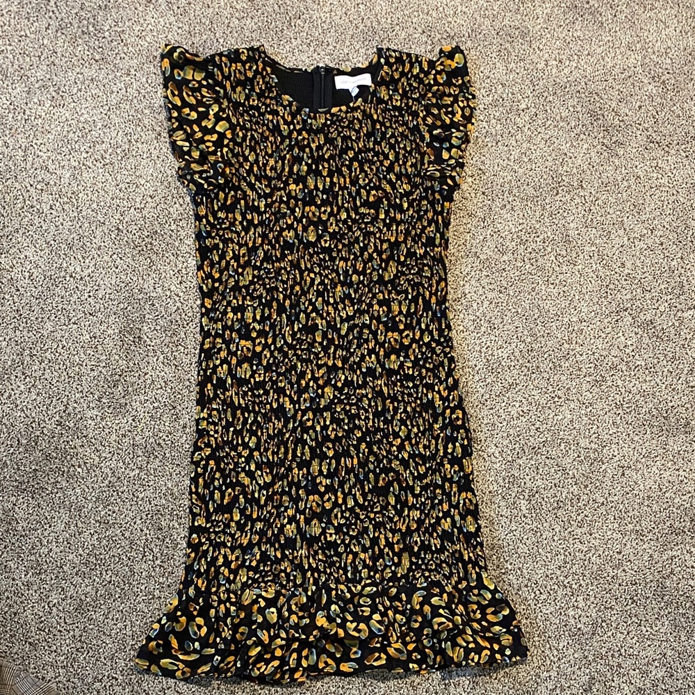Lost + Wander Black and Yellow Textured Dress
